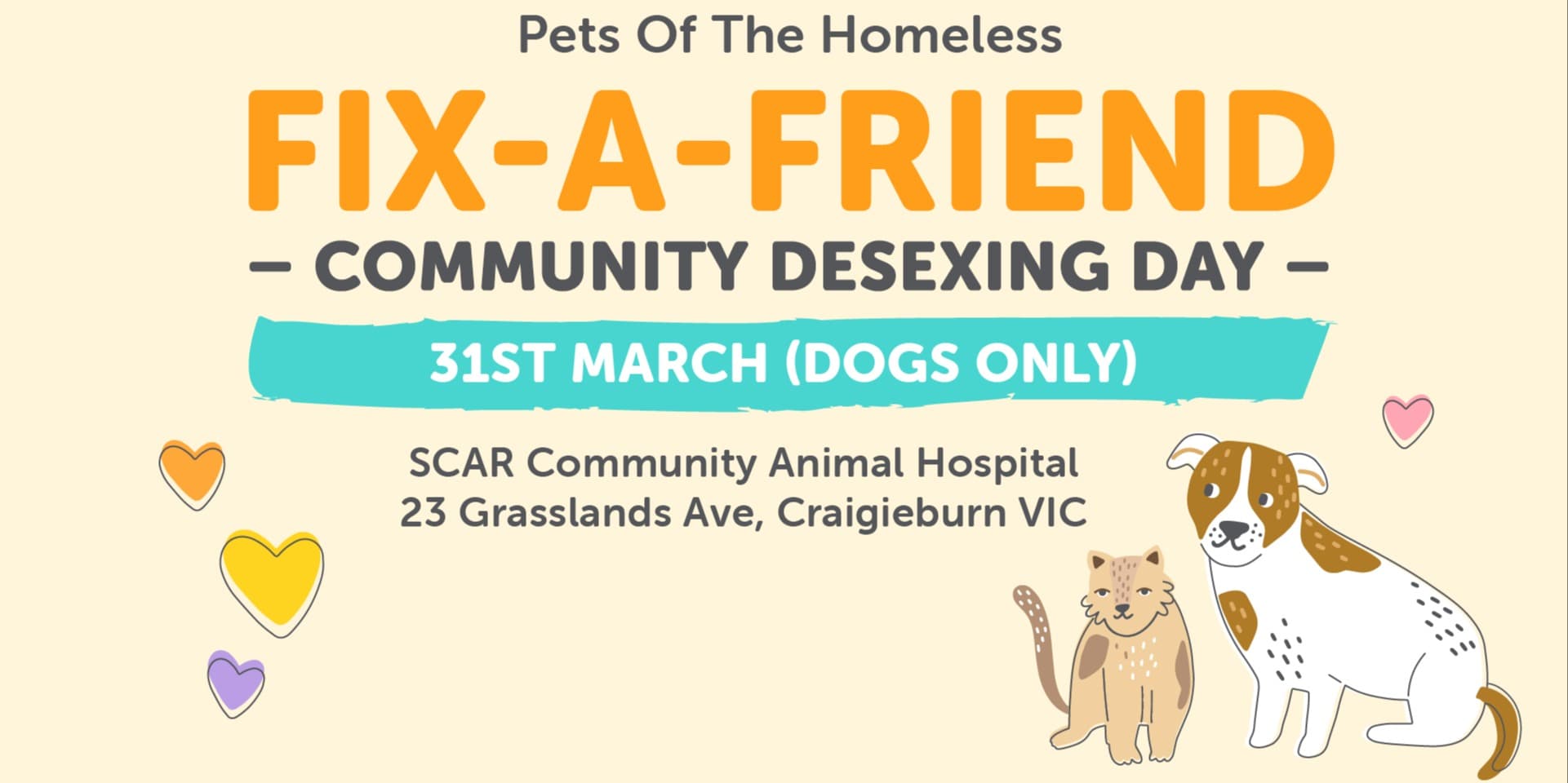 Cragieburn Fix-A-Friend Desexing Day for Dogs - March 2026