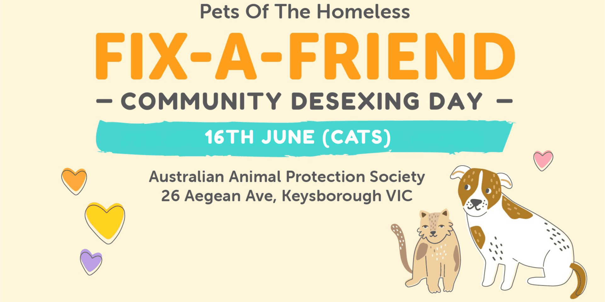 Keysborough Fix-A-Friend Desexing Day for Cats -  June 2026