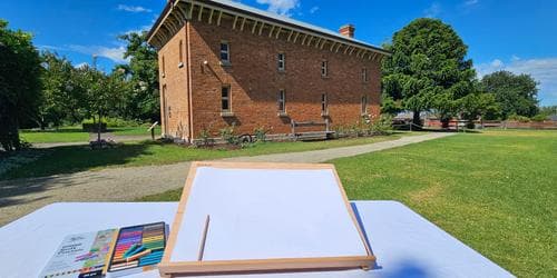 Old Cheese Factory - Pastel Drawing in the Gardens