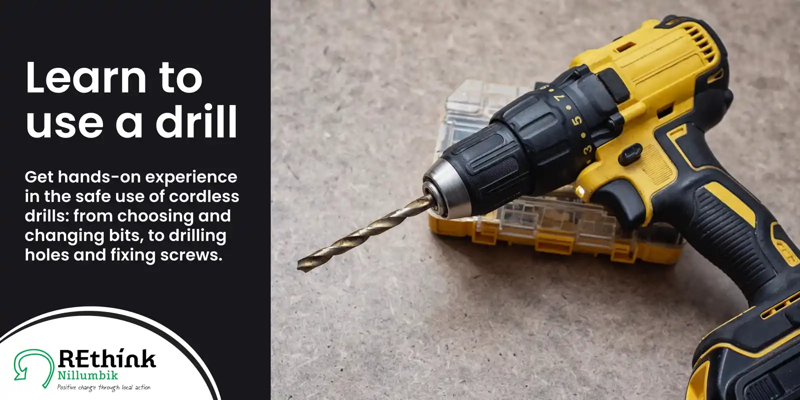 Learn to Use a Drill at Hurstbridge Community Shed