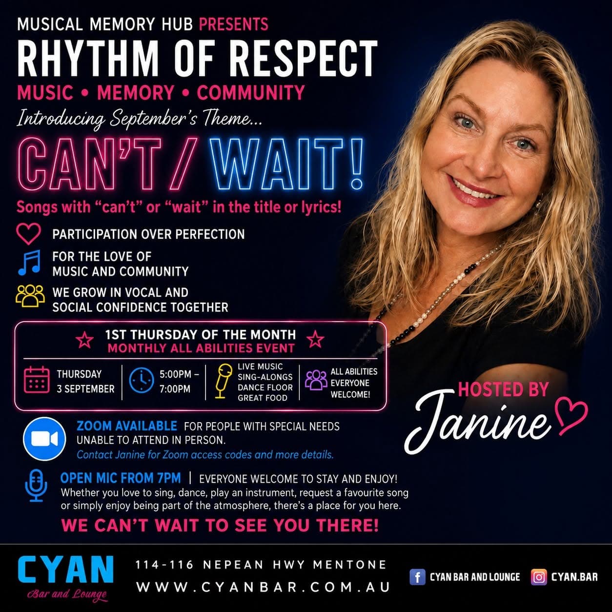 Abilities Night Karaoke at Cyan (Rhythm of Respect)
